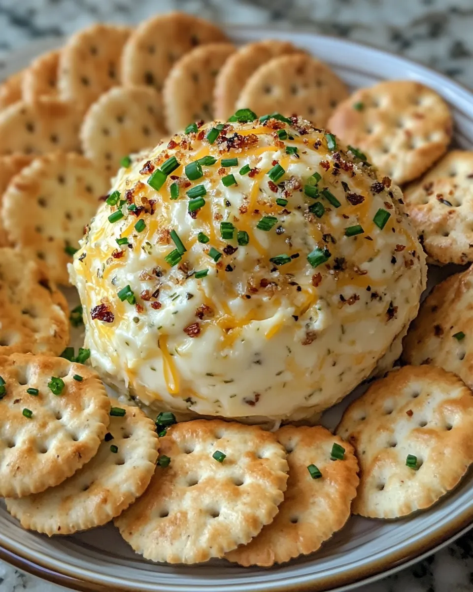 Garlic Herb Cheese Ball with Crackers Recipe