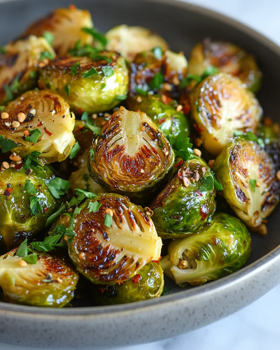 Honey Mustard Glazed Brussels Sprouts Recipe
