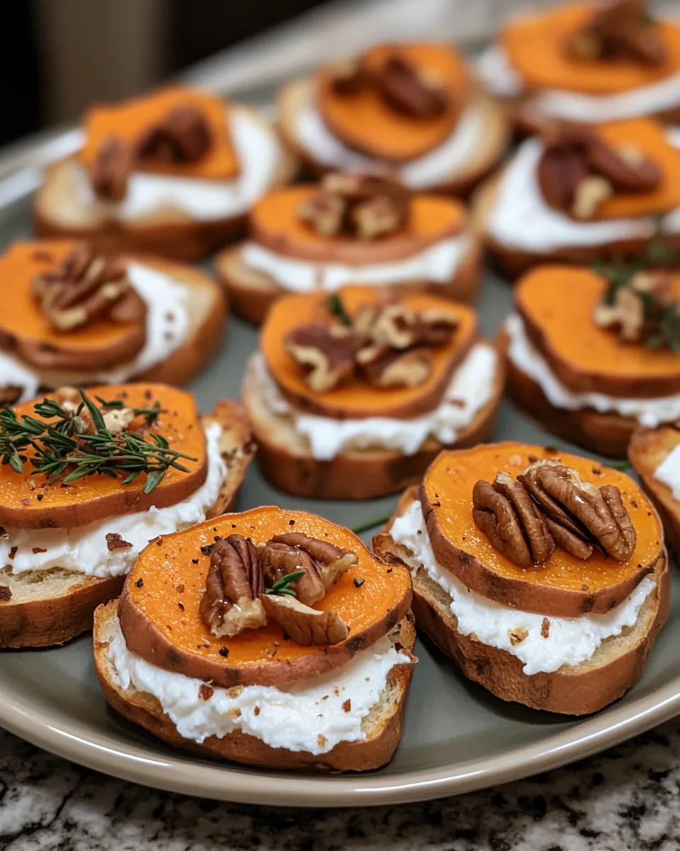 Sweet Potato Crostini with Pecans Recipe