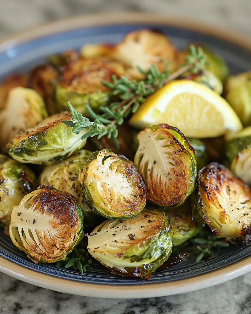Lemon Herb Roasted Brussels Sprouts Recipe
