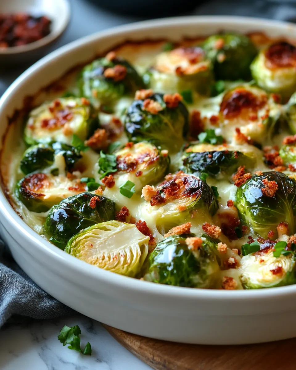 Cheesy Brussels Sprout Gratin Recipe