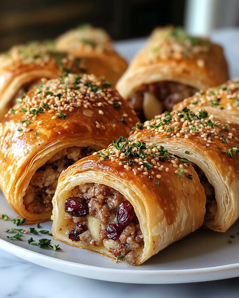 Apple Cranberry Sausage Rolls Recipe