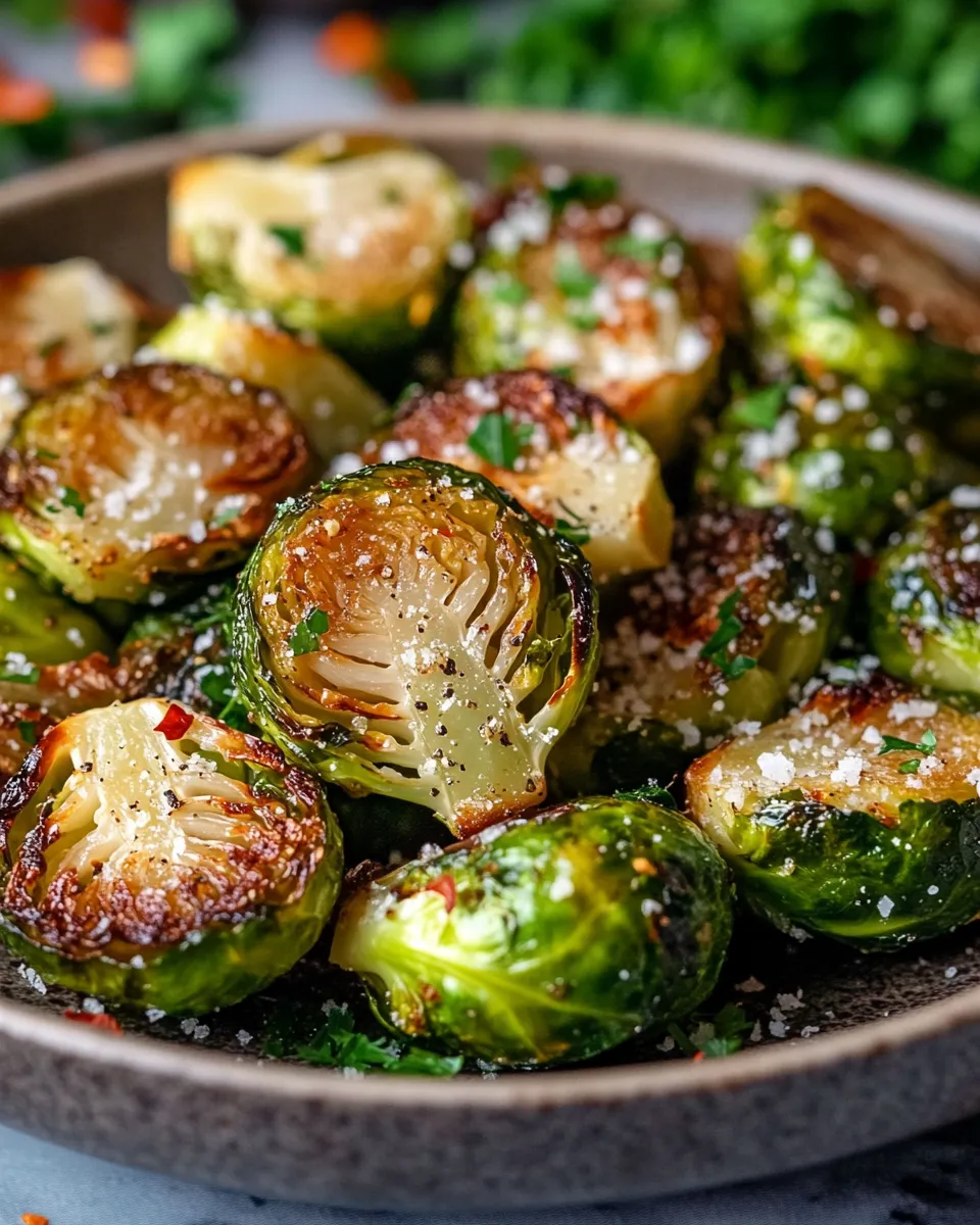 Roasted Garlic Parmesan Brussels Sprouts Recipe