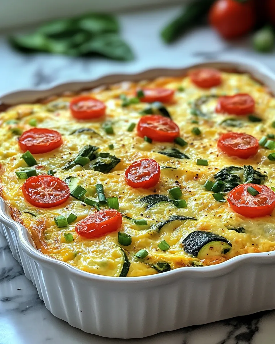 Easy Cheesy Veggie Egg Bake for Breakfast or Brunch