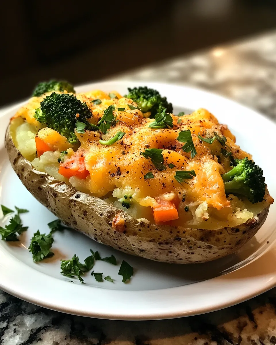 Easy Twice-Baked Potato with Roasted Veggie Medley Recipe