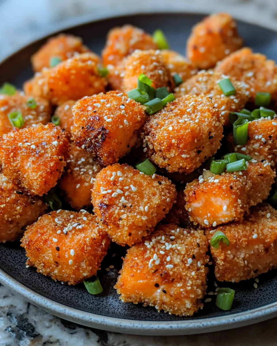 Crispy Bang Bang Salmon Bites Loaded with Flavor