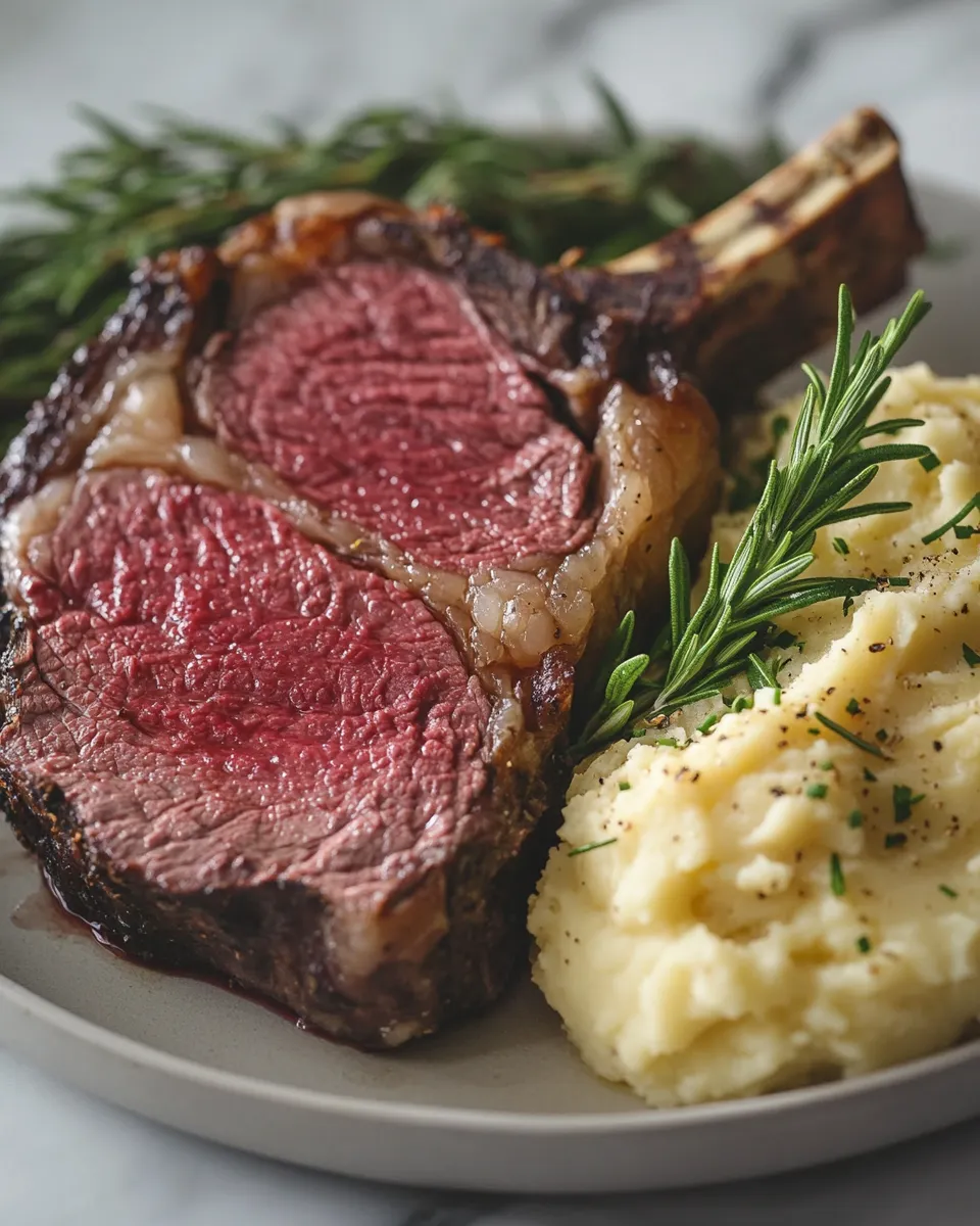 The Best Rosemary Prime Rib with Garlic Mashed Potatoes Ever