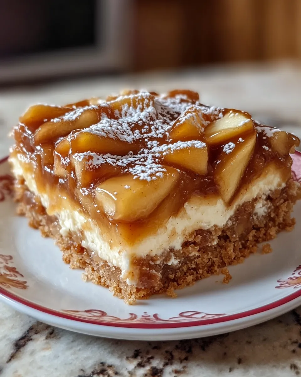 Homemade Caramel Apple Cheesecake Bars for Dessert