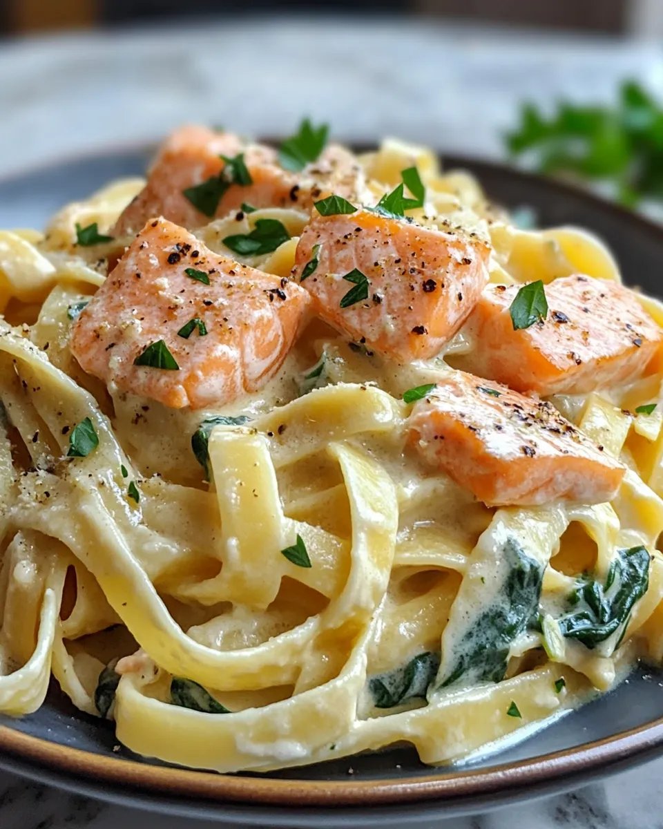 Homemade Creamy Salmon Spinach Pasta Made Easy