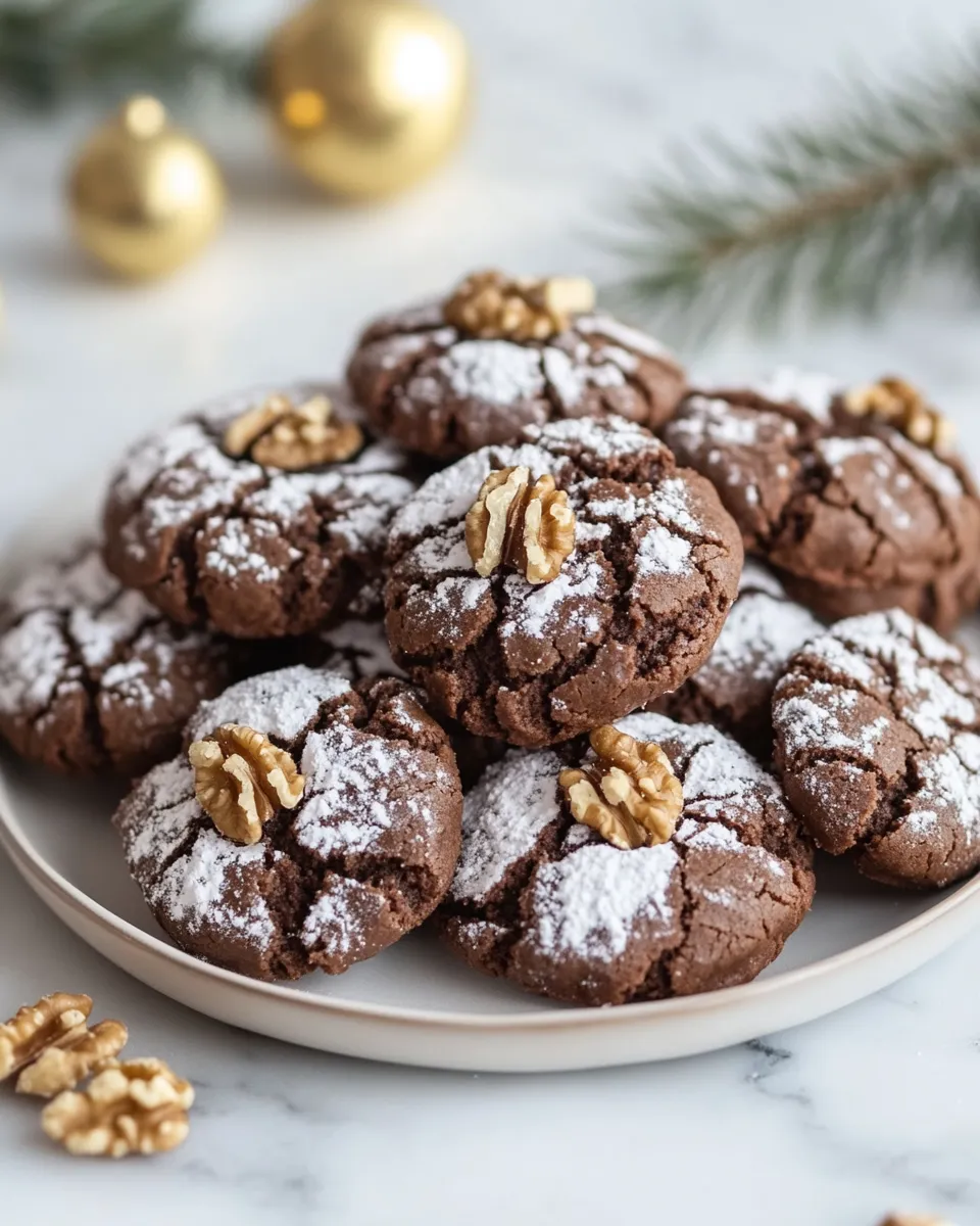 Chocolate Crinkle Cookies with Walnut Pieces Everyone Will Love