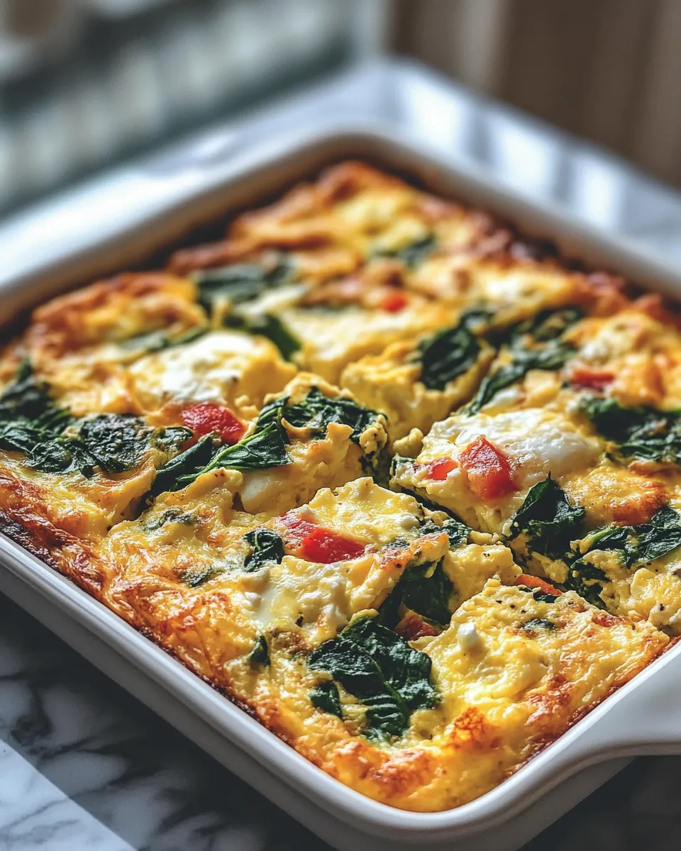 Savory & Cheesy Spinach and Feta Egg Casserole