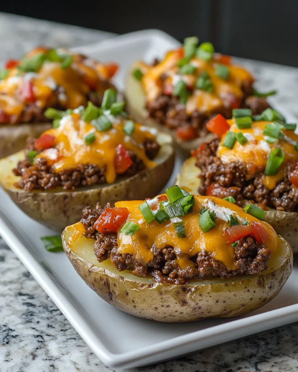Cheesy Spicy Beef & Pepper Twice-Baked Potatoes for Family Meals