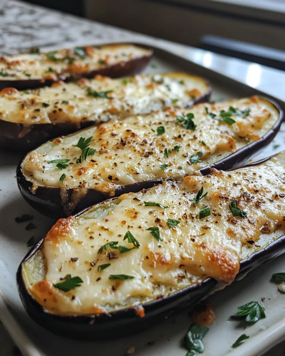 Hearty & Cheesy Eggplant & Cheese Potato Boats