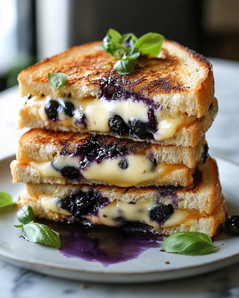 Sweet and Savory Gourmet Blueberry Grilled Cheese
