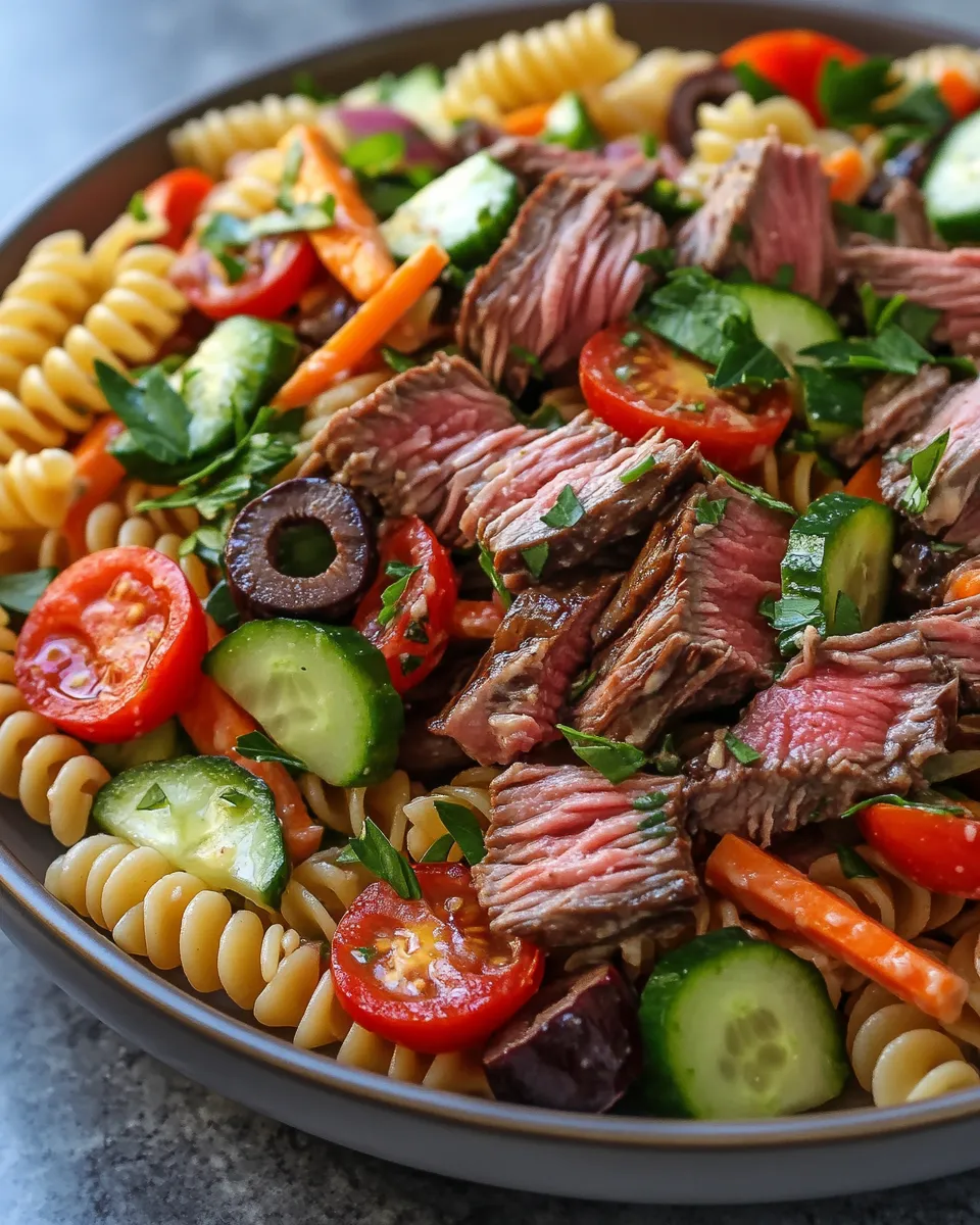 Easy & Delicious Prime Rib Pasta Salad