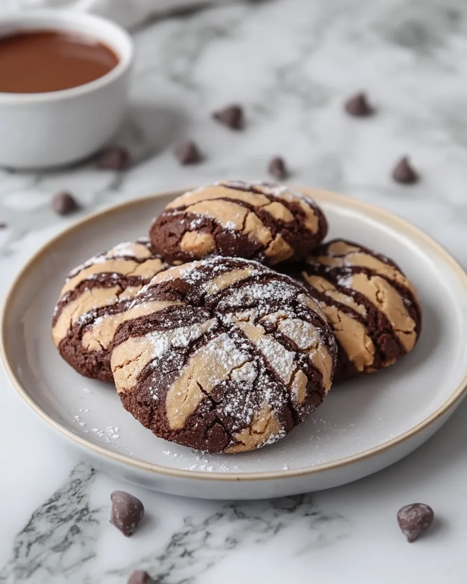 Chocolate Crinkle Cookies with Peanut Butter Swirl Everyone Will Love