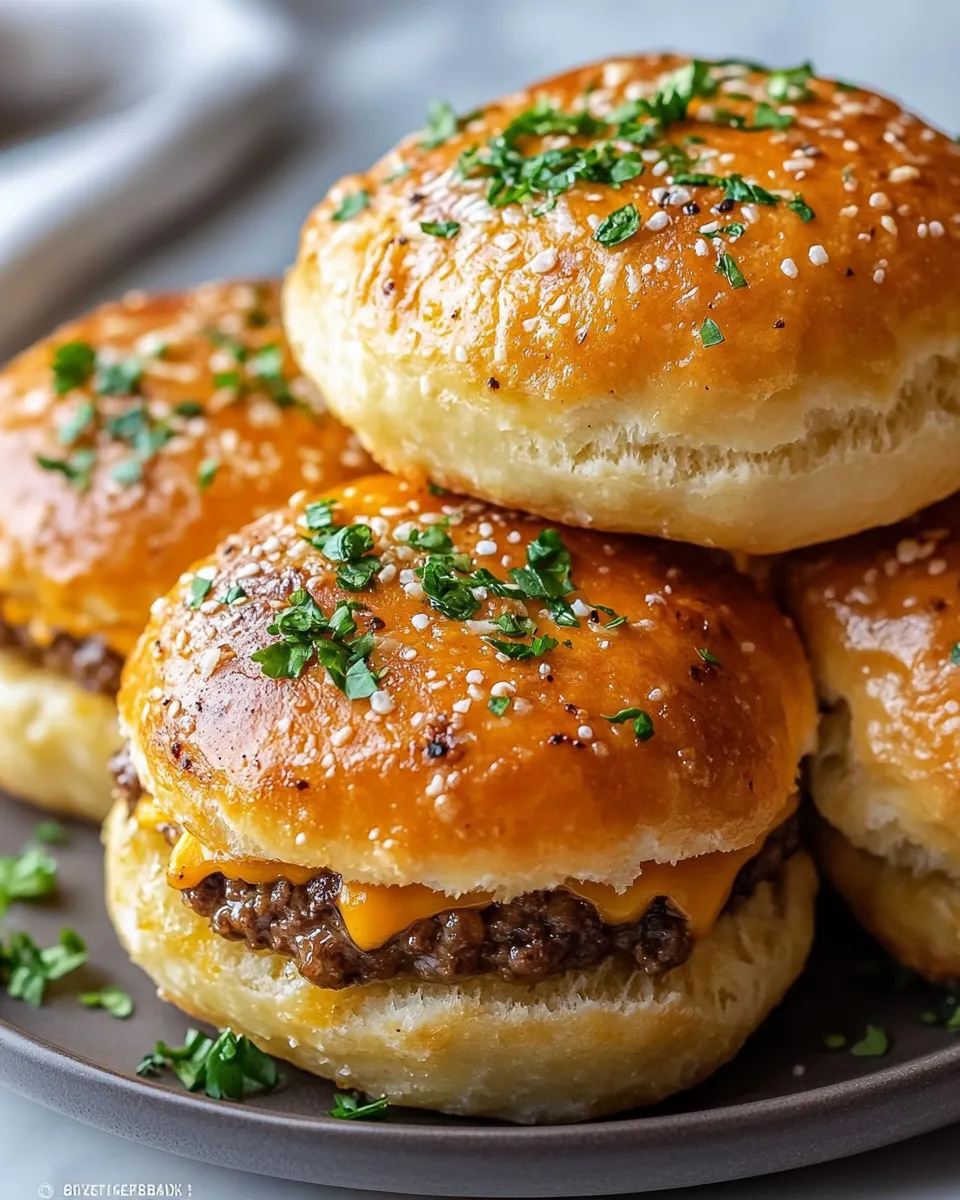 Game Day Garlic Parmesan Cheeseburger Bombs