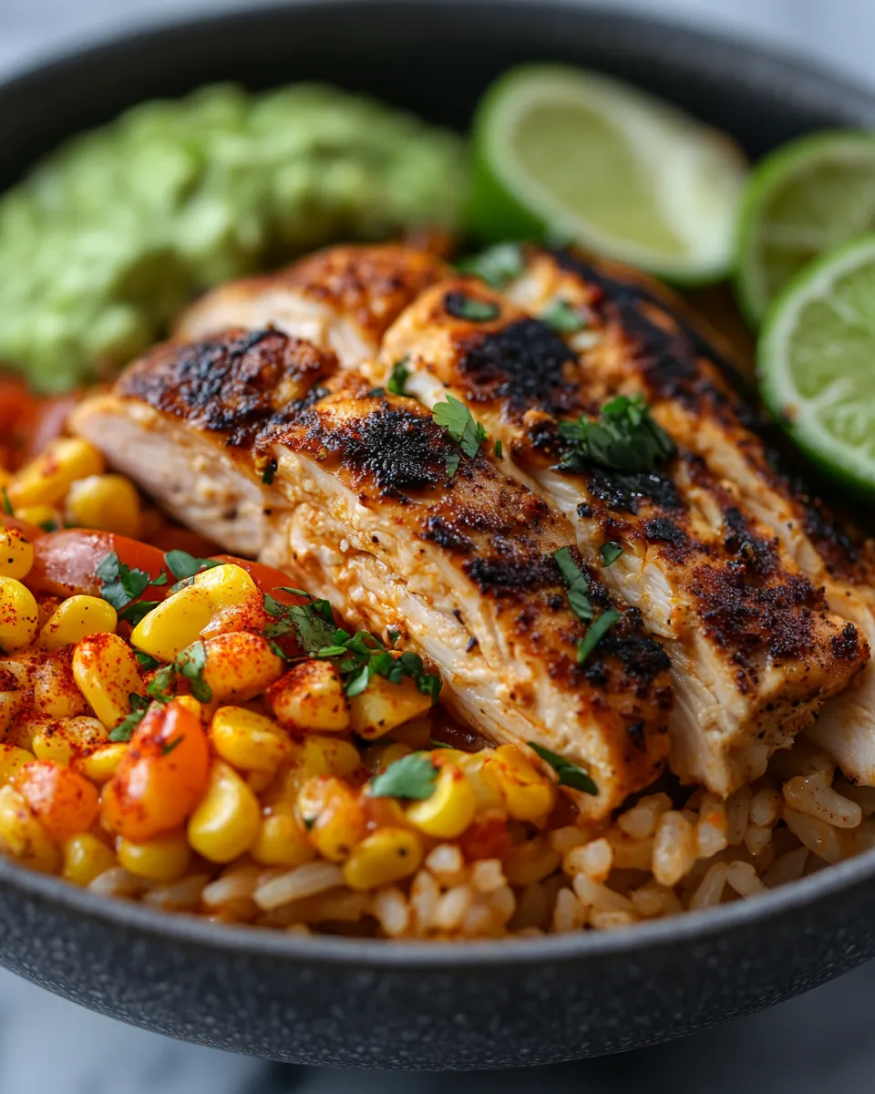 Irresistible Street Corn Chicken Rice Bowl Creamy Savory Bliss