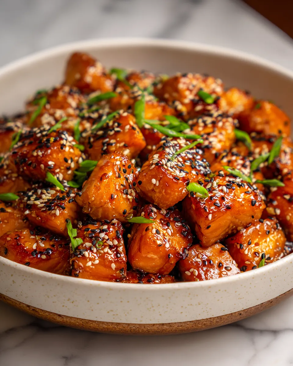 Irresistible Honey Garlic Salmon Bites – Juicy Flavor Bombs