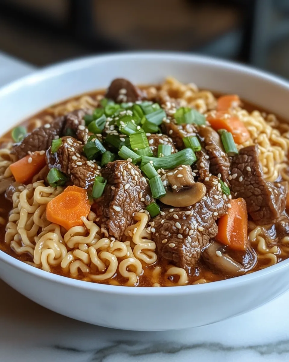 Mouthwatering Slow Cooker Beef Ramen Noodles