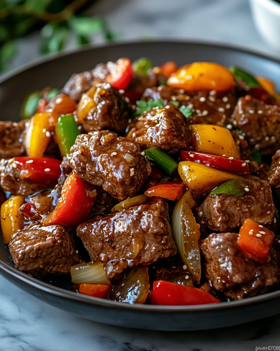 Irresistible Sizzling Chinese Pepper Steak with Onions