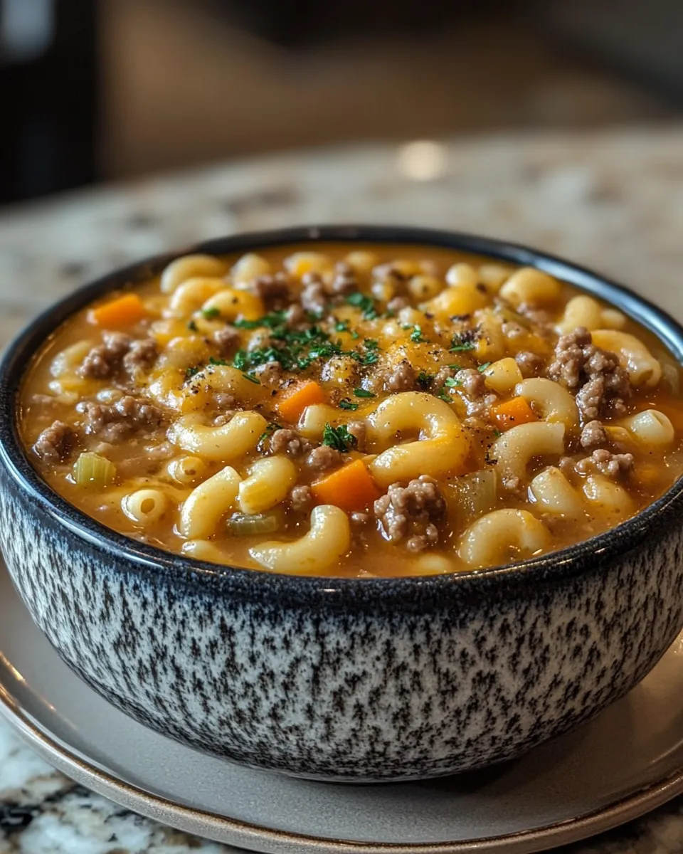 Creamy Cheeseburger Macaroni Soup: A Hearty Weeknight Winner