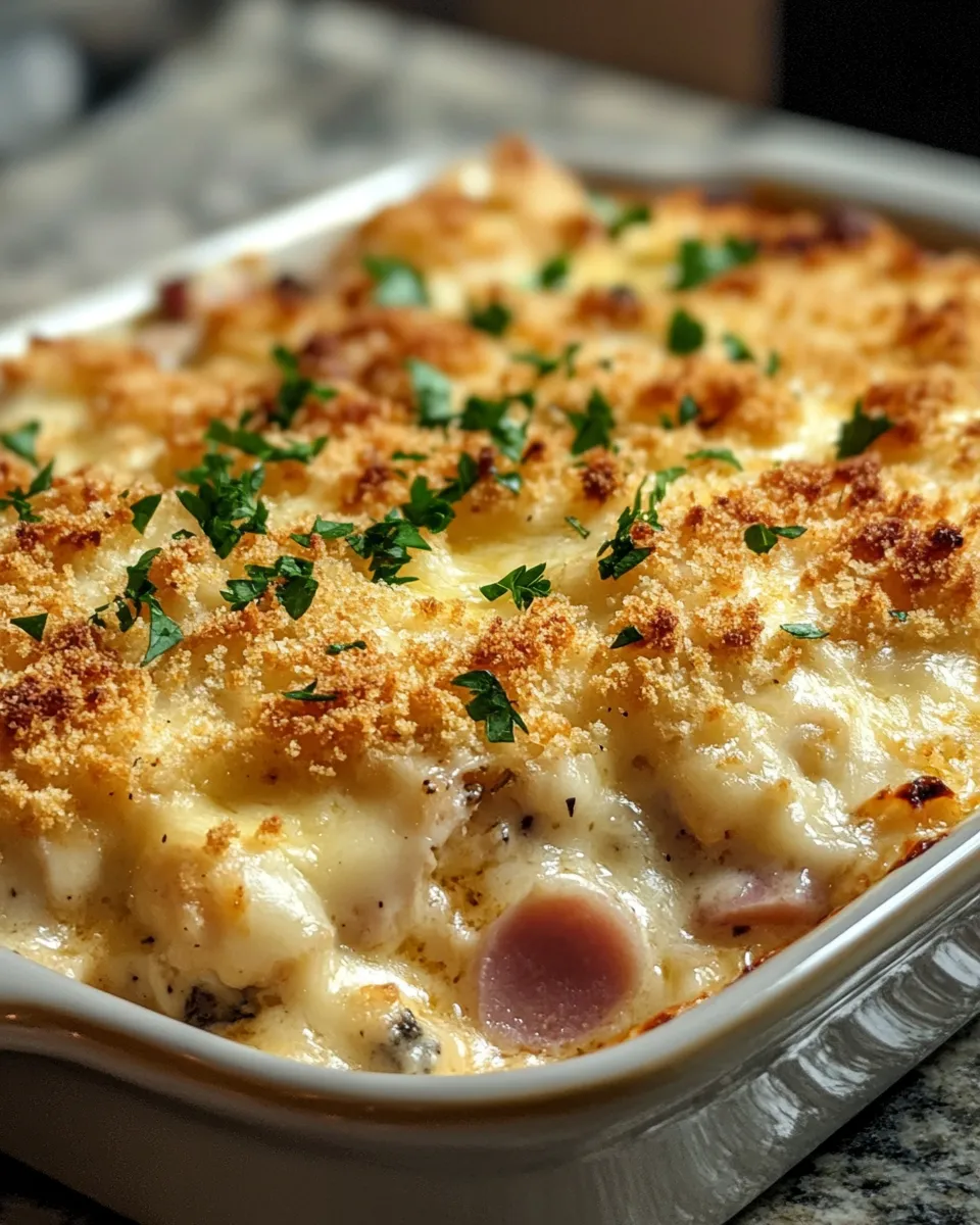 Hearty Chicken Cordon Bleu Casserole Oven Baked Perfection