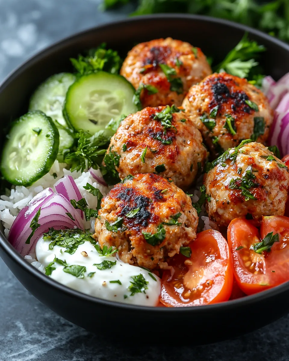 Irresistible Mediterranean Chicken Meatball Bowls