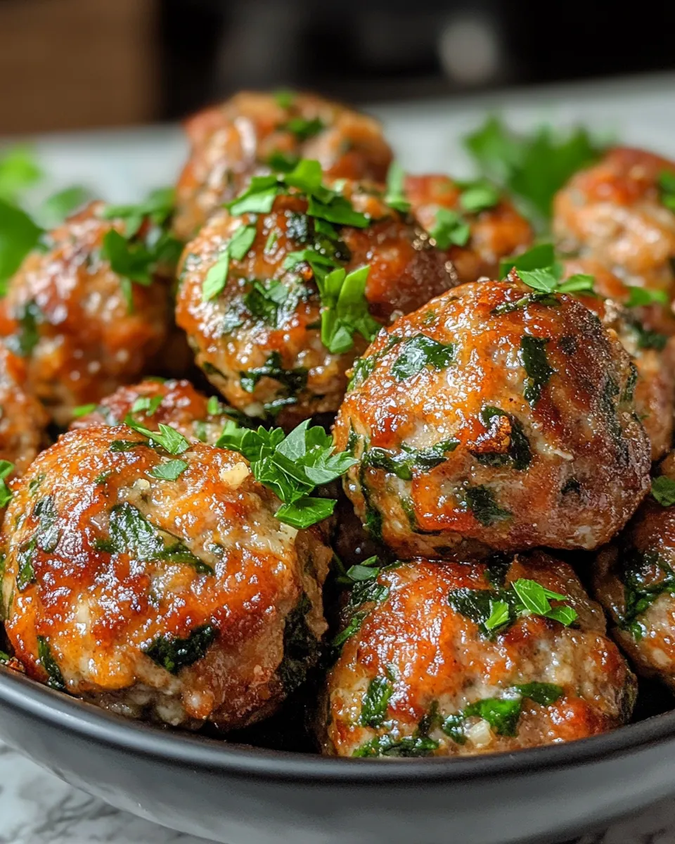 Savory Spinach & Garlic Meatballs Bold Garlic Bliss