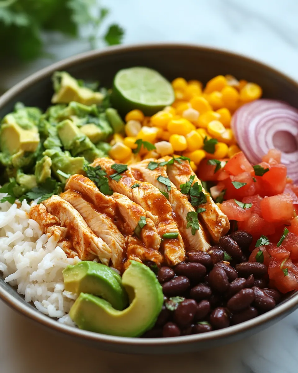 Delicious Slow Cooker Crockpot Chicken Burrito Bowl