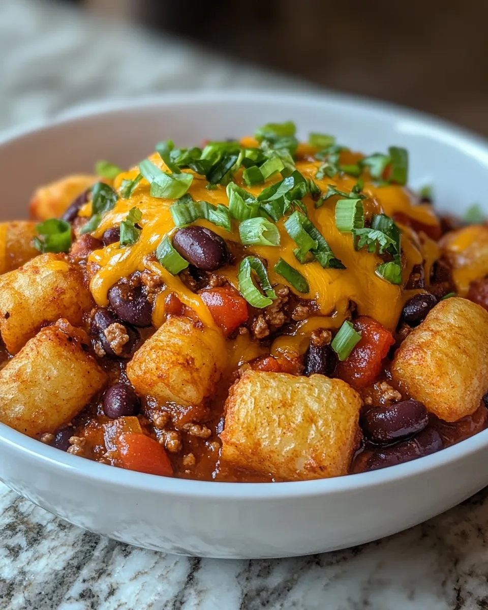 Irresistible Chili Cheese Tater Tot Casserole Game Day Favorite