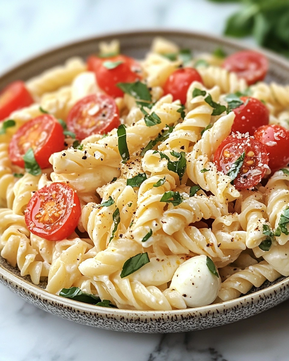 Creamy Caprese Pasta Salad Recipe