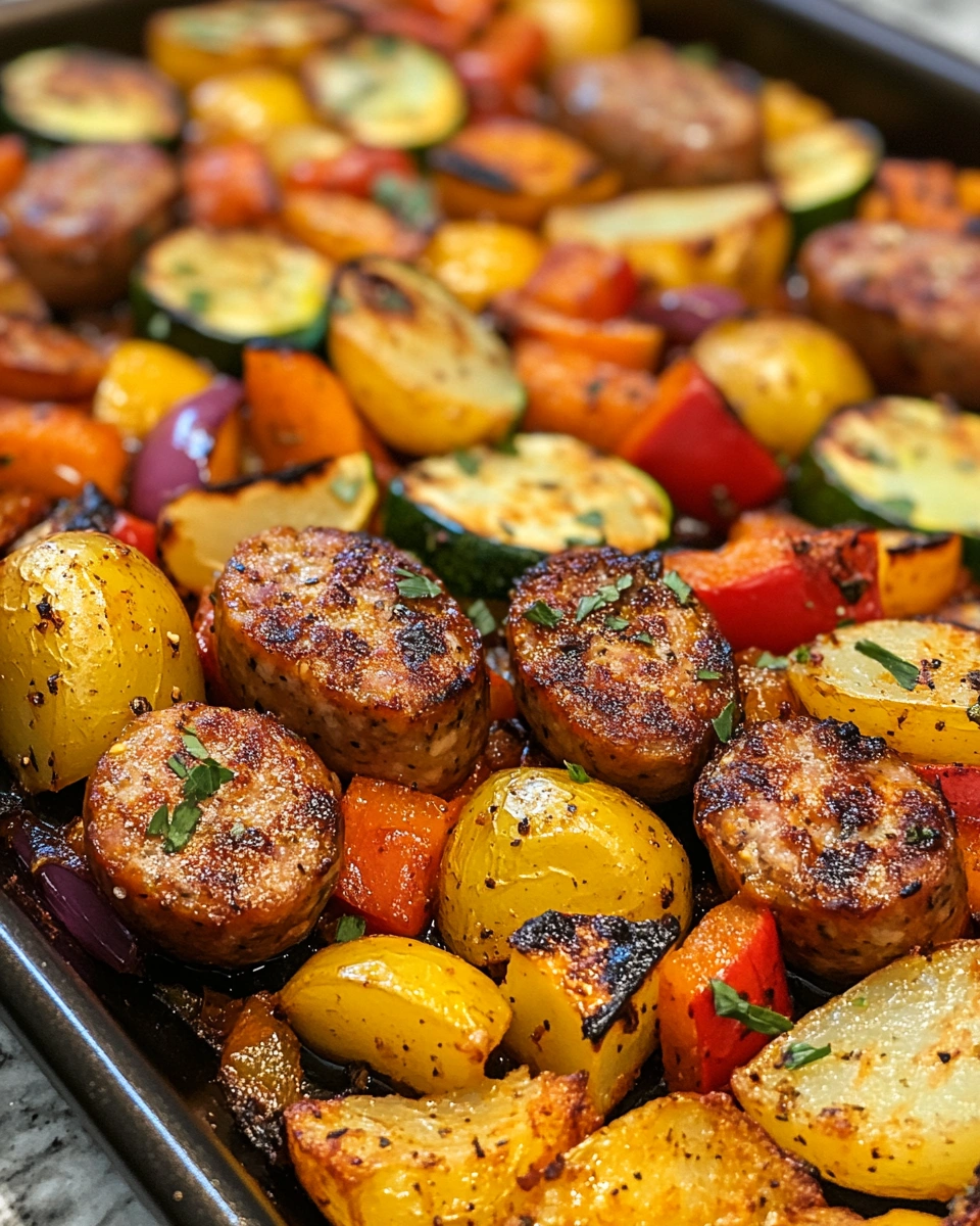 Sheet Pan Sausage and Veggies Dinner